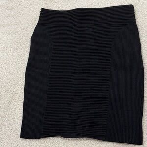 Express Black Ribbed Pencil Skirt